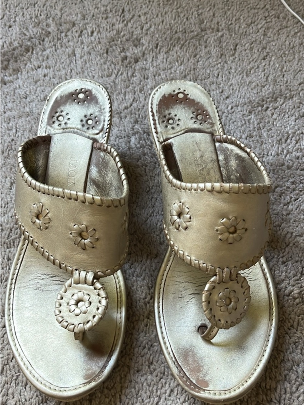 Jack Rogers espadrille wedges in platinum color